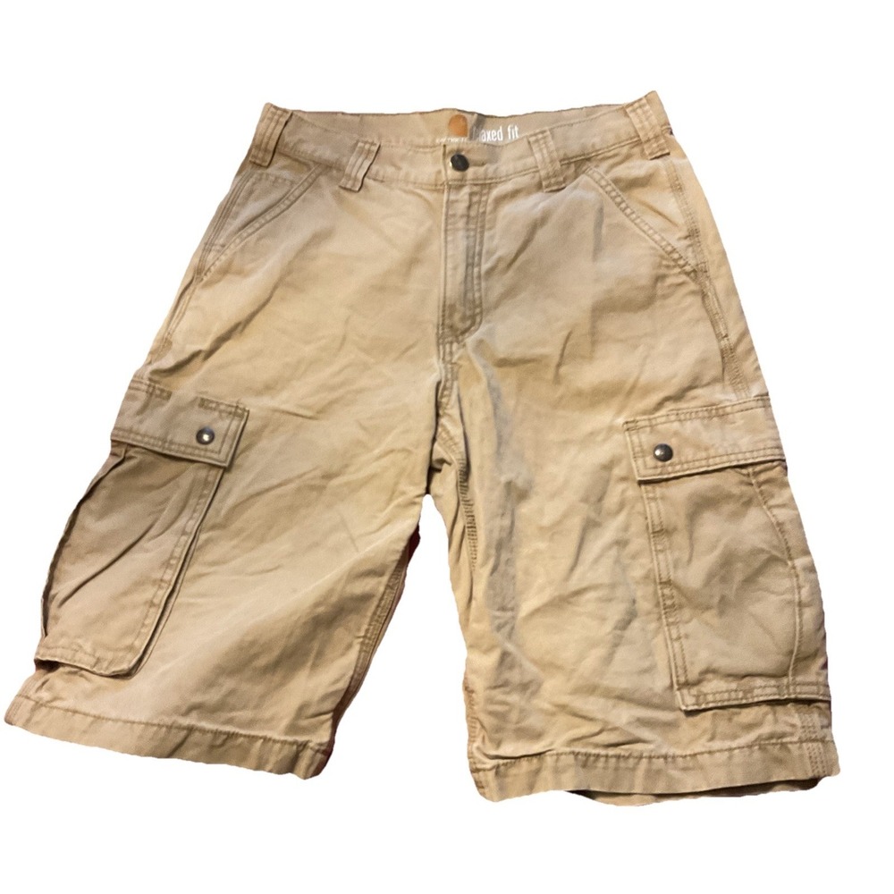 Carhartt Safari‎ Khaki Relaxed Fit Cargo Shorts Mens 32 X 12 (30 Fit)